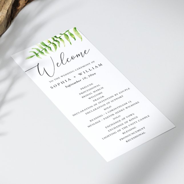 Programa Helecho acuarela. Boda con guión botánico del bosq (Subido por el creador)