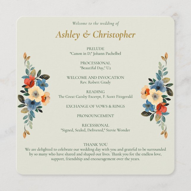 Programa Hermoso Boda de arcilla floral (Anverso)