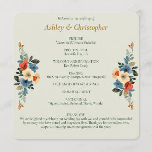 Programa Hermoso Boda de arcilla floral