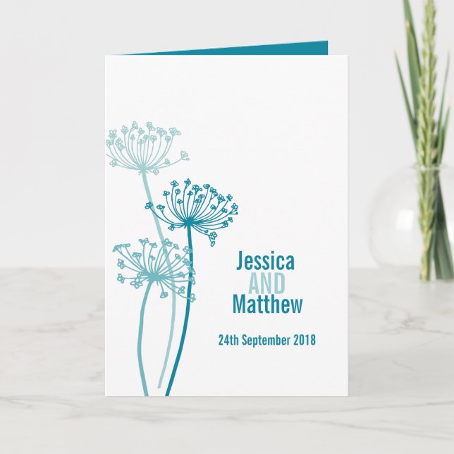 Programa Hermoso boda de perejil de vacas azules de aqua (Anverso)