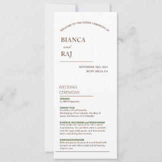 PROGRAMA HINDU CEREMONY WEDDING