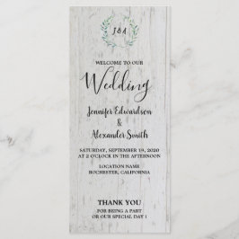 Programa Hojas acuáticas rusas en boda de madera de grano