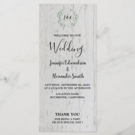 Programa Hojas acuáticas rusas en boda de madera de grano