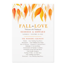 hojas de naranja caen acuarela boda otoño