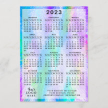 Holografía irlandesa colorida del calendario 2023