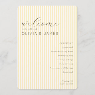Programa Horario de Boda Elegante a Rayas Beige