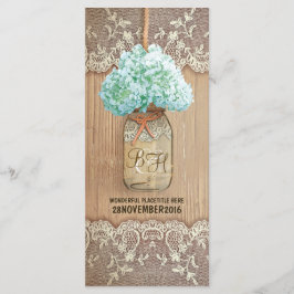 Programa horarios de bodas rústicas en frasco de masas hidr