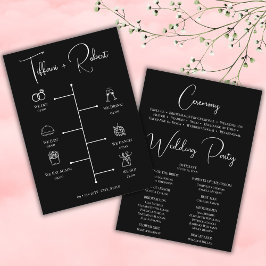 Programa Iconos modernos de línea de tiempo de Boda blanco 