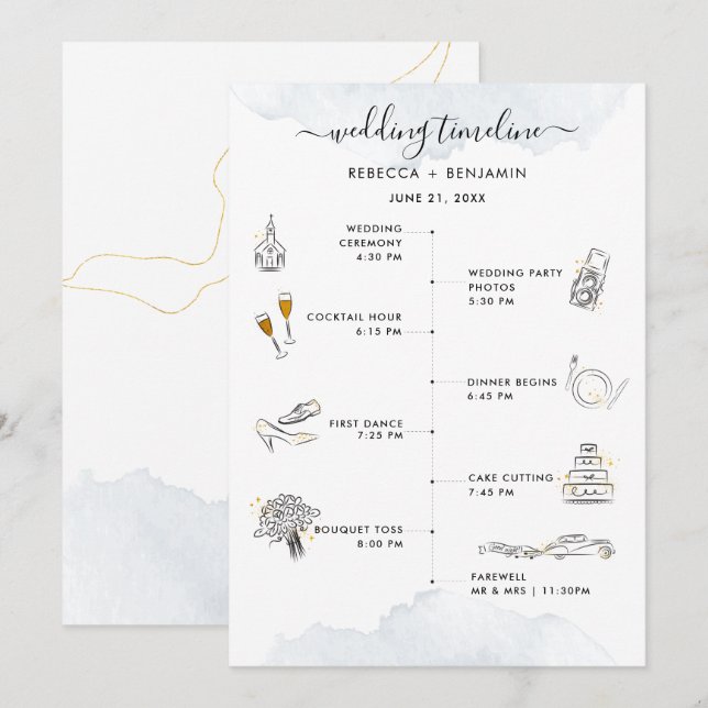 Programa Iconos modernos y tinerarios de la cronología boda (Anverso / Reverso)