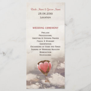 Programa ideal de la boda del amor