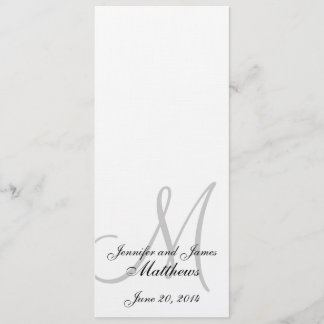 Programa Iglesia boda Monograma Linen Blanco