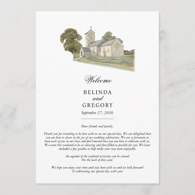 Programa Iglesia Monograma Tradicional Boda Itinerario (Anverso)