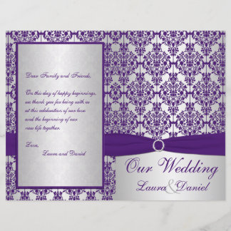 Programa II de matrimonio de Damasco plateado y pú
