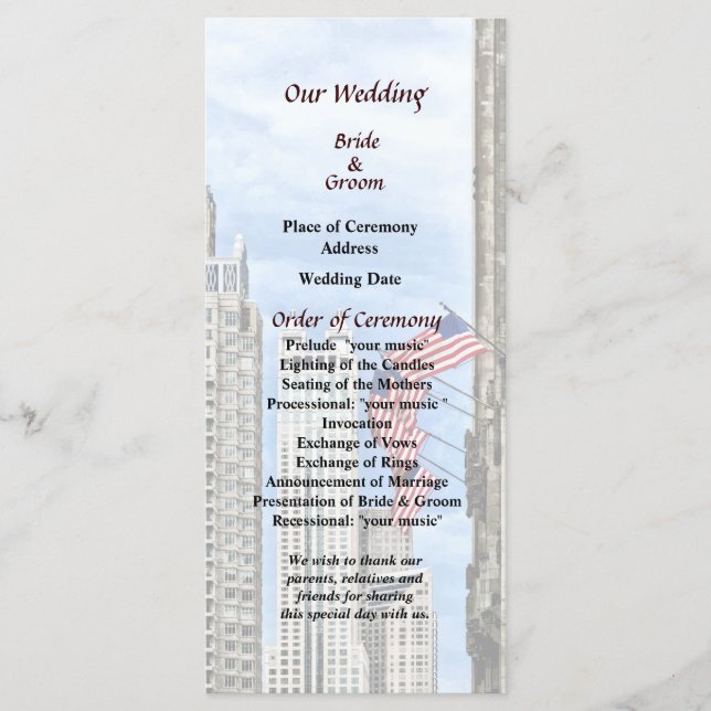 Programa Il - Banderas a lo largo de Michigan Ave Chicago (Anverso)