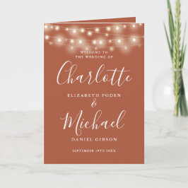 Programa Iluminación de cadena Terracotta Elegante Boda de