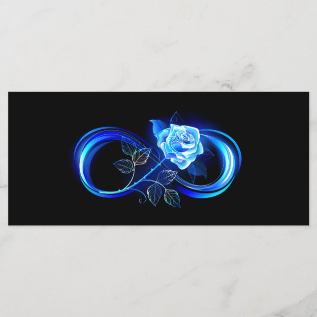 Programa Infinito brillante con rosa azul (Anverso)