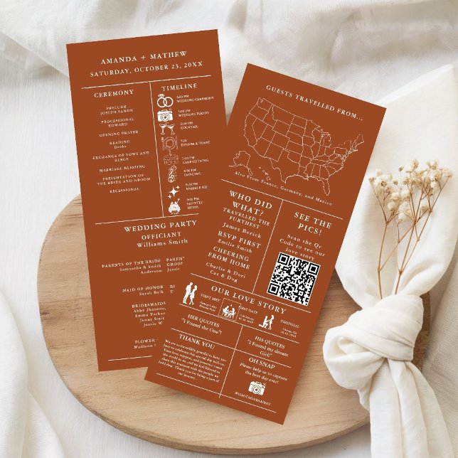 Programa Infográfico de Boda en Naranja Quemada (Subido por el creador)