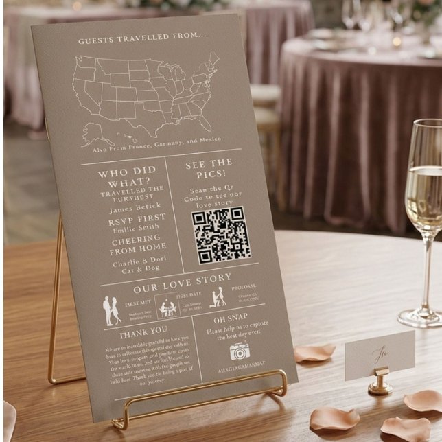 Programa Infográfico de Boda Marrón Taupe (Subido por el creador)