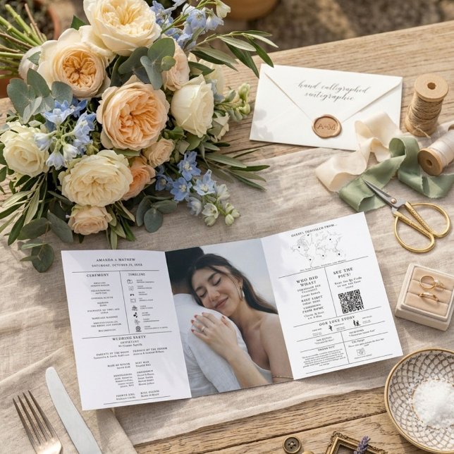 Programa Infográfico de Boda Minimalista Moderno (Subido por el creador)