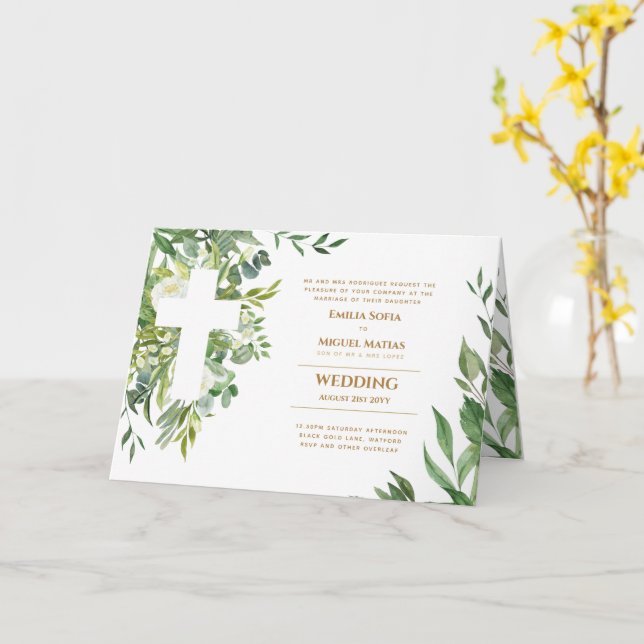 Programa Invitado de Boda de la Cruz Floral de 4pg (flor amarilla)
