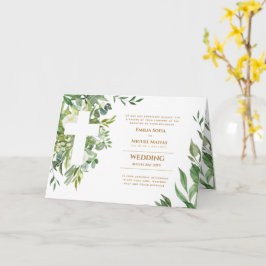 Programa Invitado de Boda de la Cruz Floral de 4pg