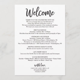 Programa Itinerario boda - Carta de bienvenida Boda
