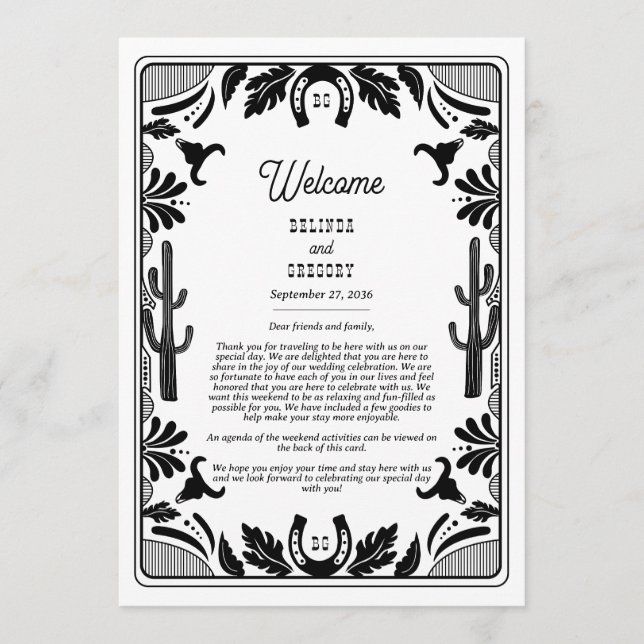 Programa Itinerario Boda de Cowboy del País Occidental (Anverso)