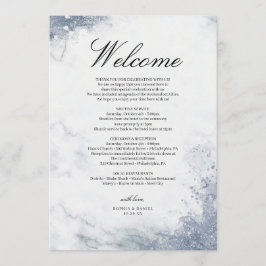 Programa Itinerario de bienvenida de boda de mármol clásico