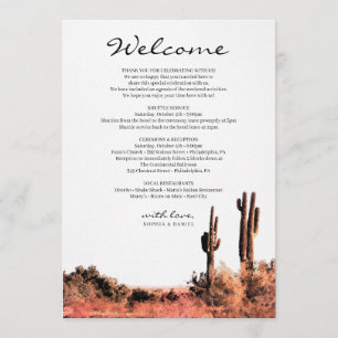 Programa Itinerario de bienvenida para boda en el desierto