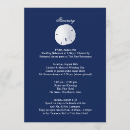 Programa Itinerario de boda azul marino Dólar de Arena
