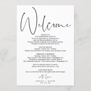 Programa Itinerario de boda con guión mínimo - Bienvenida d