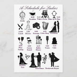 Programa Itinerario de Boda para Damas de Honor