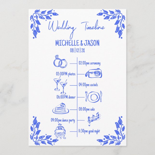 Programa Itinerario De Boda Rara Mano (Anverso)