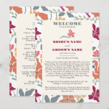 Itinerario de Boda Retro Floral Boho Chic