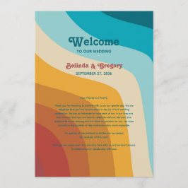 Programa Itinerario del Boda arcoiris retro 70