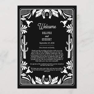 Programa Itinerario del Boda rústico de vaquero del país oc
