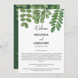Programa Itinerario del Boda verde esmeralda verde verde ve