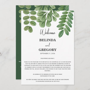 Programa Itinerario del Boda verde esmeralda verde verde ve