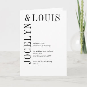 Programa Jocelyn Black and White Modern Boda