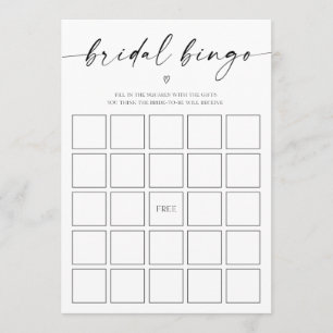 Programa Juego Bridal Bingo Bridal Shower