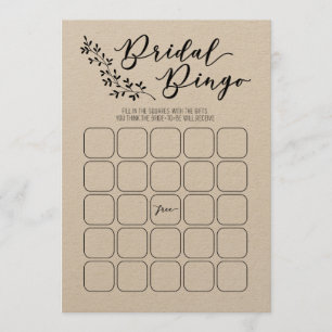 Programa Juego Bridal Bingo Bridal Shower