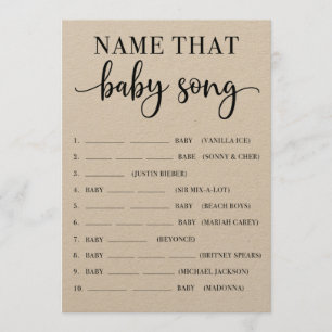 Programa Juego de Baby Shower de la canción del bebé
