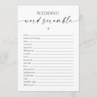 Juego de ducha de novias de Word Scramble boda