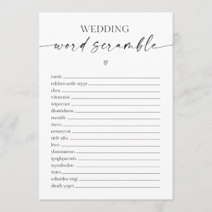 Programa Juego de ducha de novias de Word Scramble boda