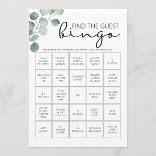 Programa Juego de ducha de novias - Encuentra el Bingo Invi