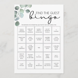 Programa Juego de ducha de novias - Encuentra el Bingo Invi