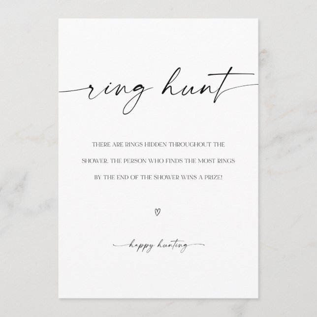 Programa Juego Ring Hunt Bridal Shower (Anverso)