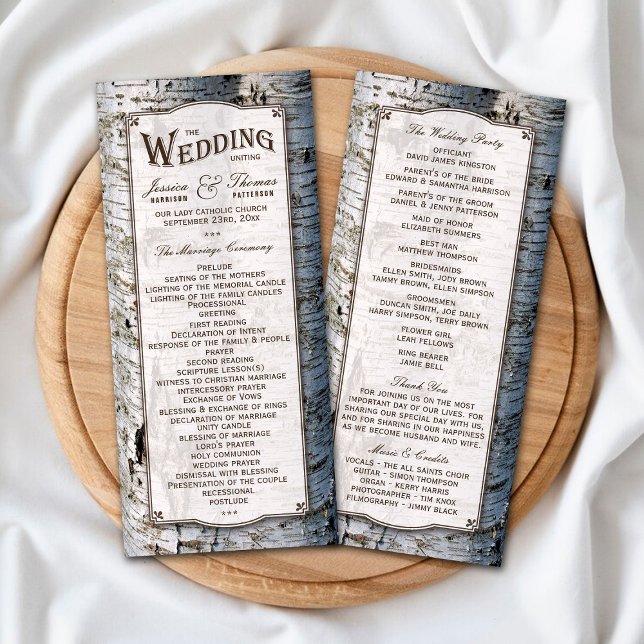 Programa La colección de Bodas de árbol de birch plateado y (Subido por el creador)