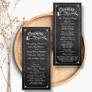Programa La colección de Bodas de Chalkboard Marriage