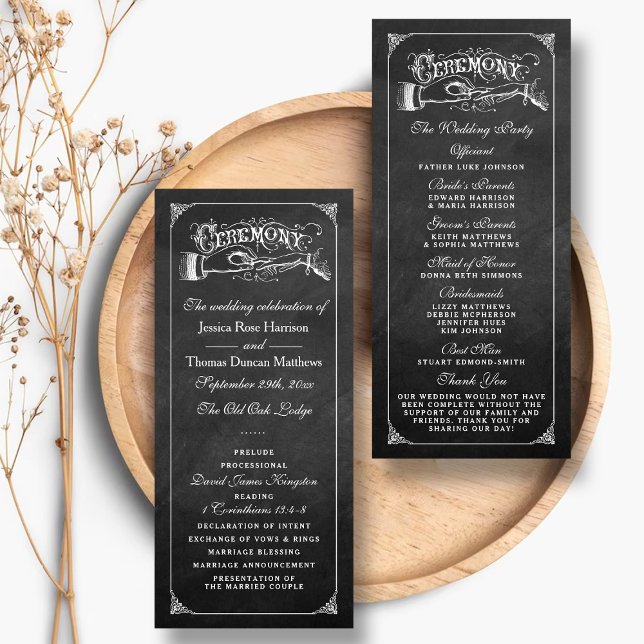 Programa La colección de Bodas de Chalkboard Marriage (Subido por el creador)